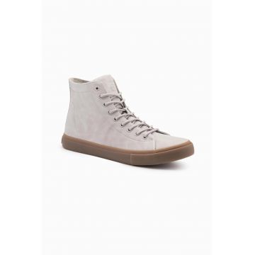 Pantofi sport de piele intoarsa cu varf rotund