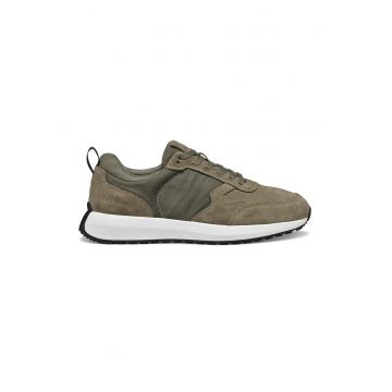 Pantofi sport de plasa cu garnituri de piele intoarsa