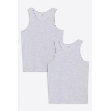 Set de top-uri cu decolteu rotund - 2 piese