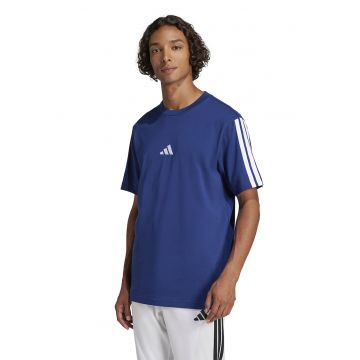 Tricou cu decolteu la baza gatului si benzi logo pe maneci