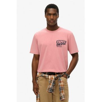 Tricou cu decolteu la baza gatului si model logo