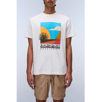 Tricou cu imprimeu grafic - logo si decolteu la baza gatului