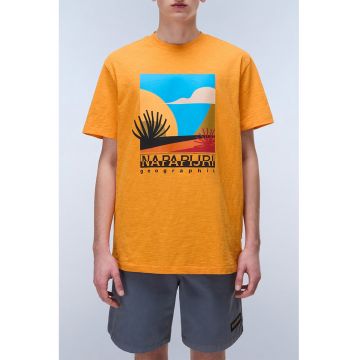 Tricou cu imprimeu grafic - logo si decolteu la baza gatului