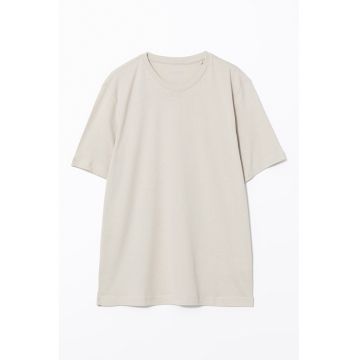 Tricou de bumbac cu decolteu la baza gatului