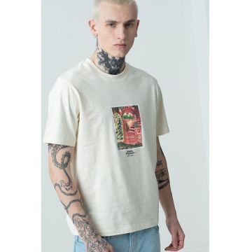 Tricou de bumbac cu imprimeu Paros