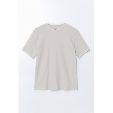 Tricou din amestec de bumbac cu model uni