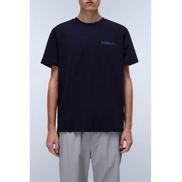 Tricou din bumbac cu imprimeu logo si model grafic