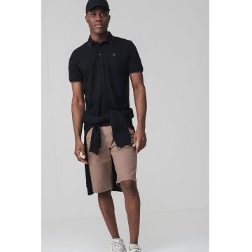 Tricou polo din amestec de bumbac - Negru