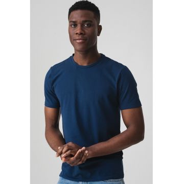Tricou regular fit cu decolteu la baza gatului