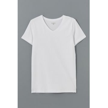 Tricou slim fit cu decolteu in V