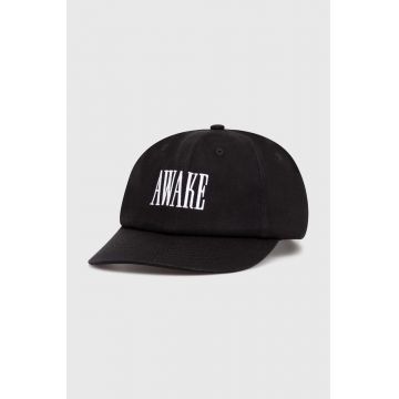 Awake NY șapcă de baseball din bumbac Logo Hat culoarea negru, cu imprimeu, SP24-HT004