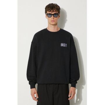 Awake NY hanorac de bumbac Awake Crewneck barbati, culoarea negru, cu imprimeu, SP24-CN002