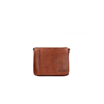 Geanta crossbody de piele cu bareta cu logo