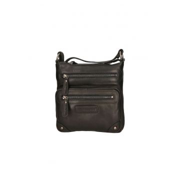 Geanta crossbody de piele cu bareta detasabila