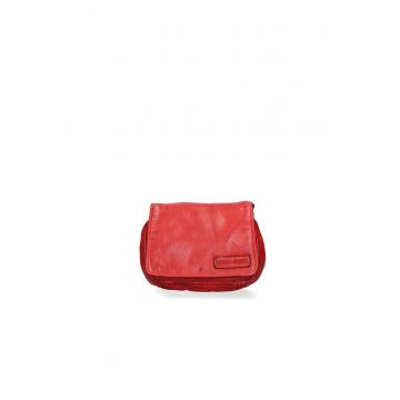 Geanta crossbody de piele cu buzunar fermoar