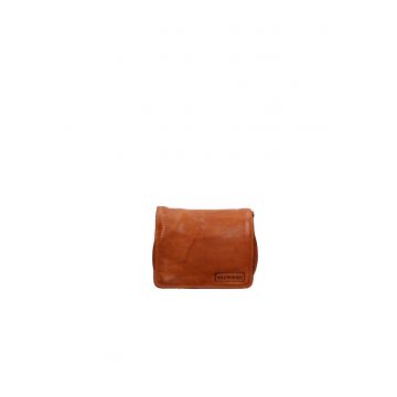 Geanta crossbody de piele cu buzunar fermoar