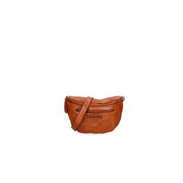 Geanta crossbody de piele cu buzunare fermoar
