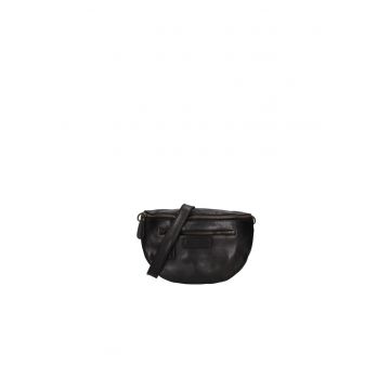Geanta crossbody de piele cu buzunare fermoar
