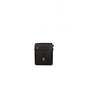 Geanta crossbody de piele cu buzunare multiple