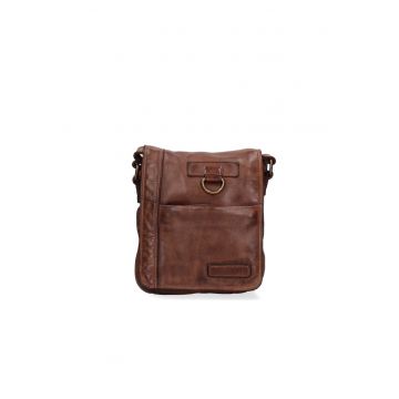 Geanta crossbody de piele cu clapa