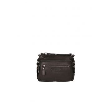 Geanta crossbody de piele cu fermoar