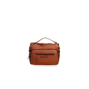 Geanta crossbody de piele cu fermoar