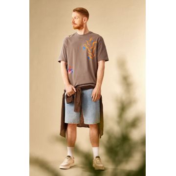 Medicine tricou barbati, culoarea gri, cu imprimeu