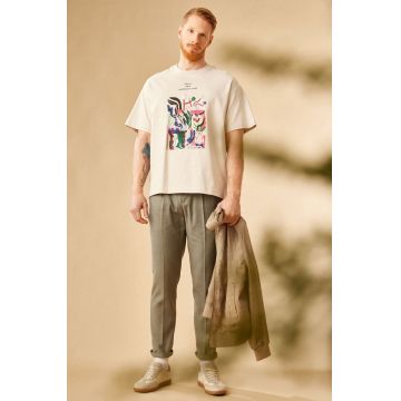 Medicine tricou din bumbac barbati, culoarea gri, cu imprimeu