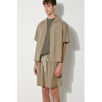 MKI MIYUKI ZOKU camasa Tencel Vacation Shirt barbati, culoarea verde, relaxed, TENCEL.VACATION.SHIRT