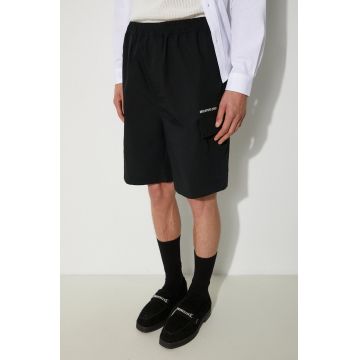 MKI MIYUKI ZOKU pantaloni scurti din bumbac Ripstop Cargo Shorts culoarea negru, RIPSTOP.CARGO.SHORTS
