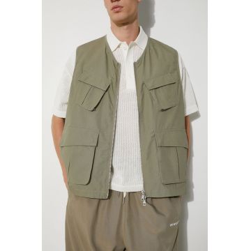 MKI MIYUKI ZOKU Ripstop Cargo Vest culoarea verde, de tranzitie, RIPSTOP.CARGO.VEST