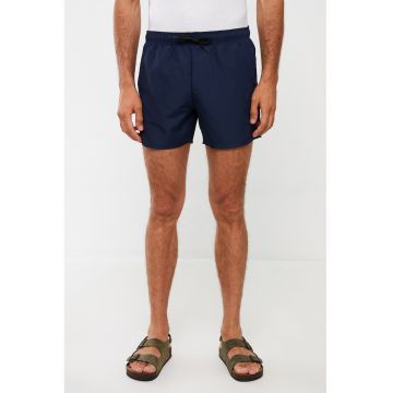 Pantaloni scurti uni cu talie elastica - Bleumarin