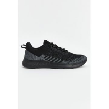 Pantofi sport de piele ecologica cu garnituri textile