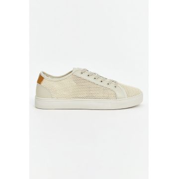 Pantofi sport de plasa cu garnituri de piele ecologica