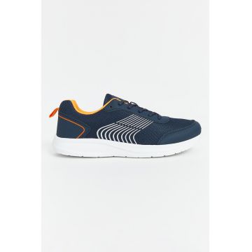 Pantofi sport din material textil cu insertii de piele ecologica