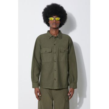Stan Ray camasa din bumbac Cpo Shirt barbati, culoarea verde, cu guler clasic, regular, CE2403321