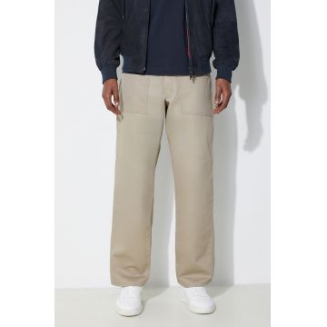 Stan Ray pantaloni de bumbac 1100 Og culoarea bej, drept, 1106