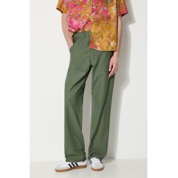 Stan Ray pantaloni de bumbac 1100 Og Loose Fatigue culoarea verde, drept, 1101