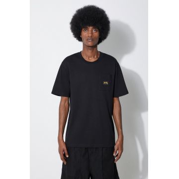 Stan Ray tricou din bumbac Patch Pocket T-Shirt barbati, culoarea negru, neted, SS2400367