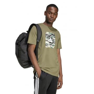 Tricou cu decolteu la baza gatului si imprimeu logo