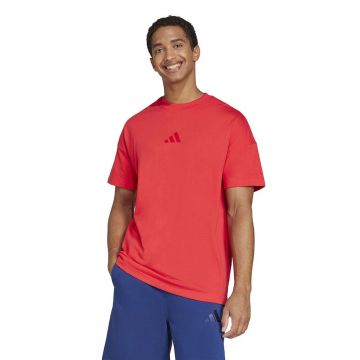 Tricou de bumbac cu decolteu la baza gatului
