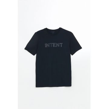 Tricou de bumbac cu imprimeu text