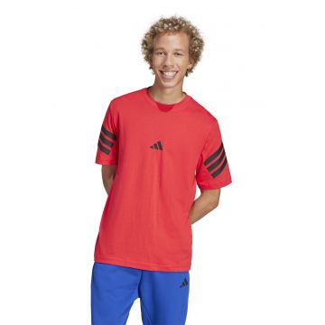Tricou din bumbac cu decolteu la baza gatului