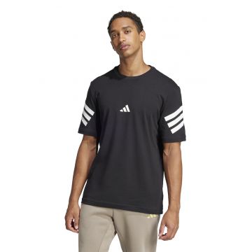 Tricou din bumbac cu decolteu la baza gatului