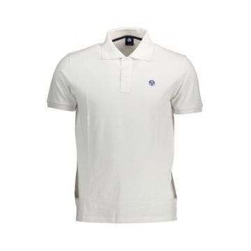 Tricou polo barbati - cu mini logo brodat - Regular fit - Alb