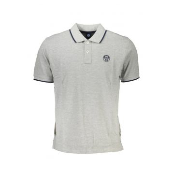 Tricou polo barbati - cu mini logo brodat - Regular fit -  Gri -