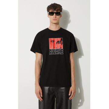 Awake NY tricou din bumbac Vegas T Shirt barbati, culoarea negru, cu imprimeu, SP24-TS006