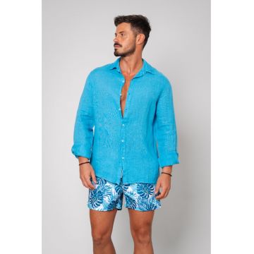 Camasa de plaja dIn 100% In Turquoise Turquoise