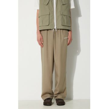MKI MIYUKI ZOKU pantaloni Tencel Trousers barbati, culoarea verde, drept, TENCEL.TROUSERS