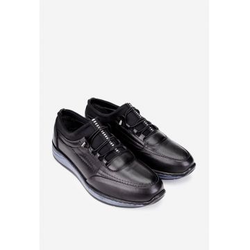 Pantofi barbati din piele naturala si material textil
